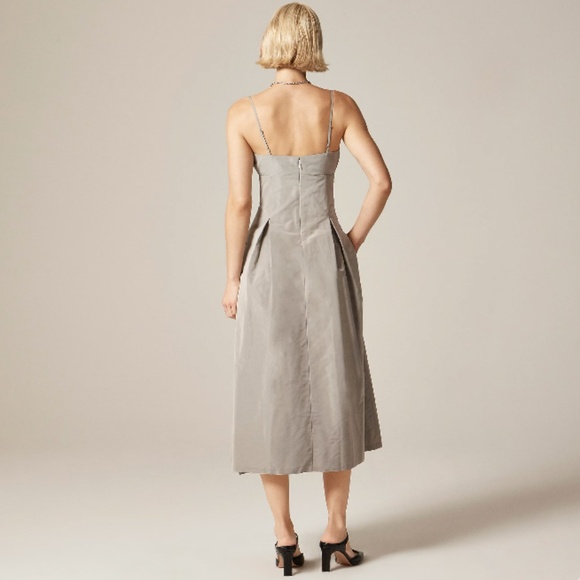 J.Crew Collection Pleated A-line Evening Dress in Iceberg Grey Taffeta – Size 4 - Picture 2 of 6